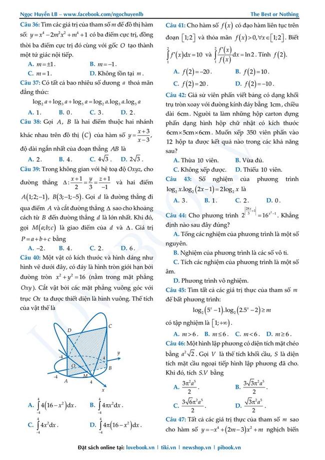 Đề thi thử môn Toán THPT năm 2019 trường THPT Đào Duy Từ - Hà Nội lần 2 trang 4