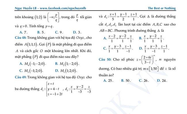 Đề thi thử môn Toán THPT năm 2019 trường THPT Đào Duy Từ - Hà Nội lần 2 trang 5