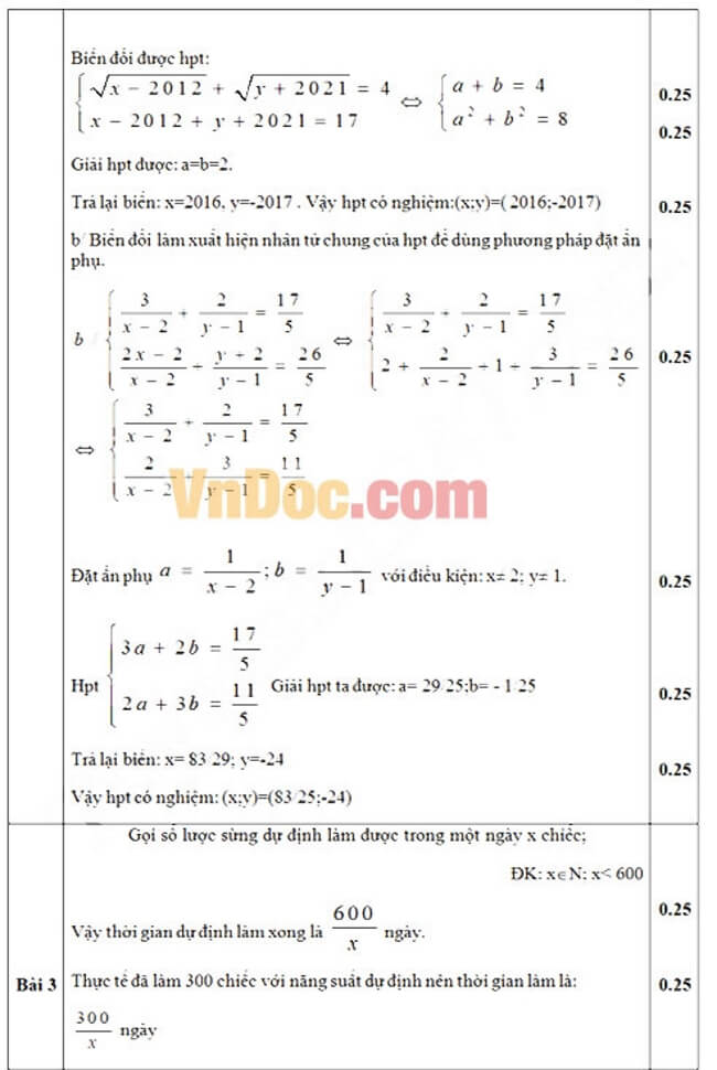 Đáp án Đề thi thử toán vào 10 THPT chuyên Long An - Long An trang 2