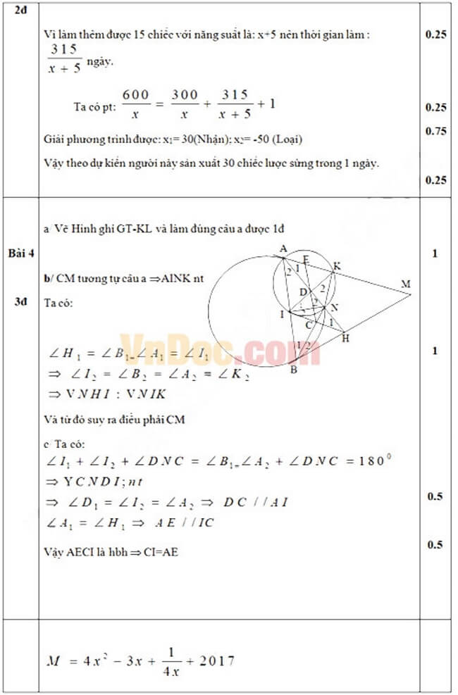 Đáp án Đề thi thử toán vào 10 THPT chuyên Long An - Long An trang 3