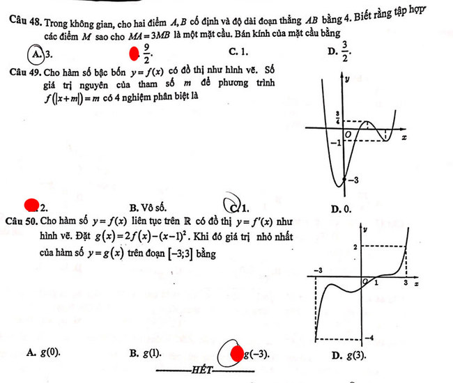 Đề thi khảo sát 12 môn Toán mã 009 Hà Nội 2019 trang 6