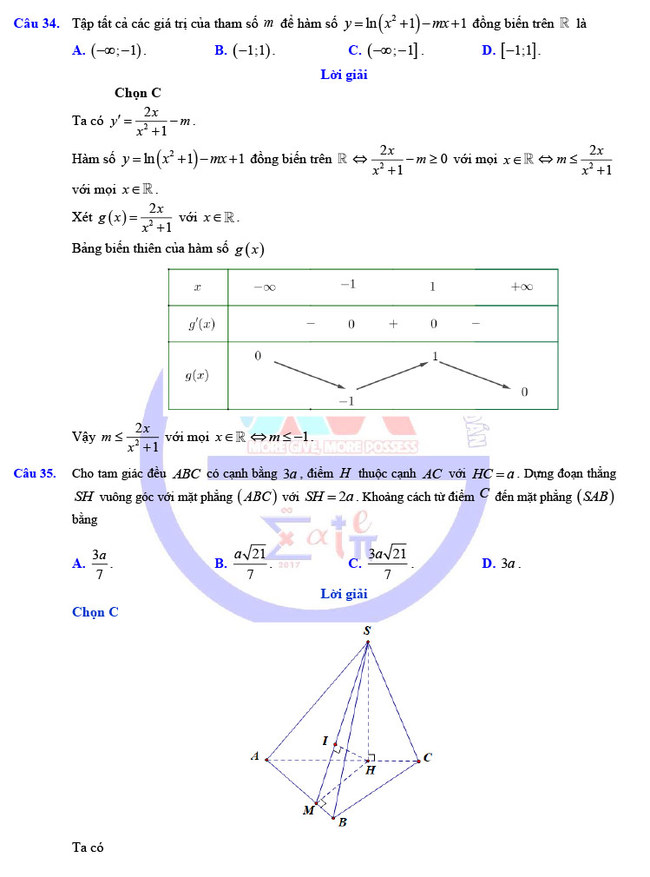Đề thi khảo sát 12 môn Toán mã 023 Hà Nội 2019 trang 11