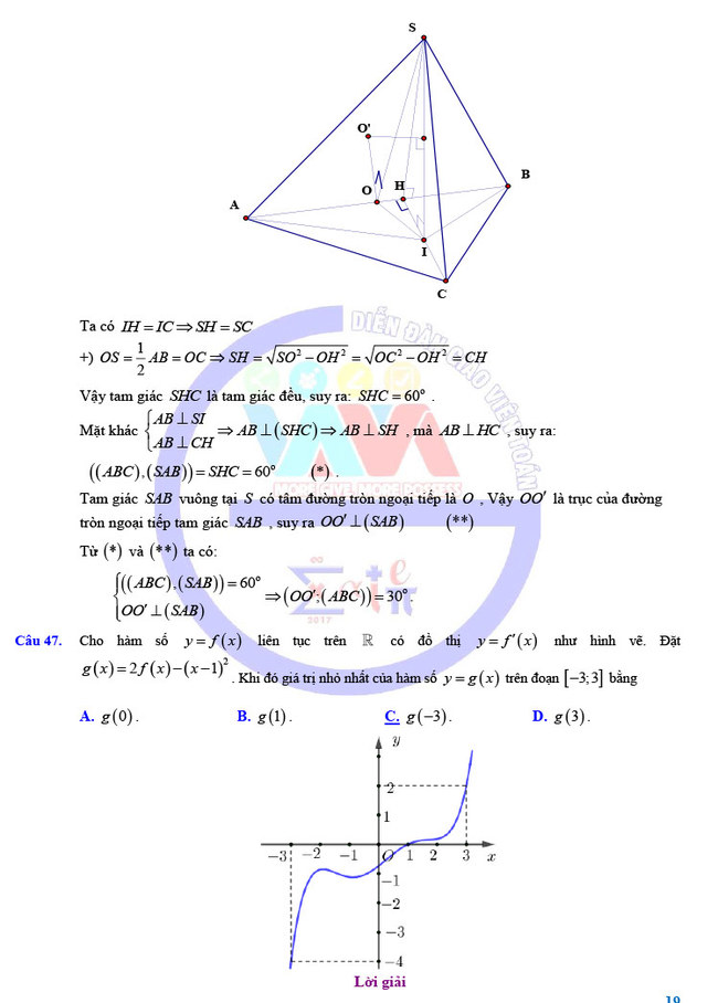 Đề thi khảo sát 12 môn Toán mã 023 Hà Nội 2019 trang 19