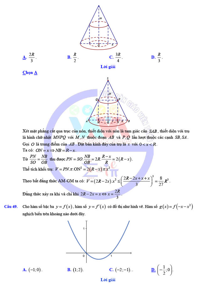 Đề thi khảo sát 12 môn Toán mã 023 Hà Nội 2019 trang 21