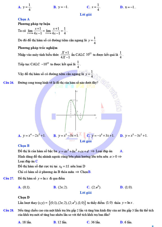 Đề thi khảo sát 12 môn Toán mã 023 Hà Nội 2019 trang 8