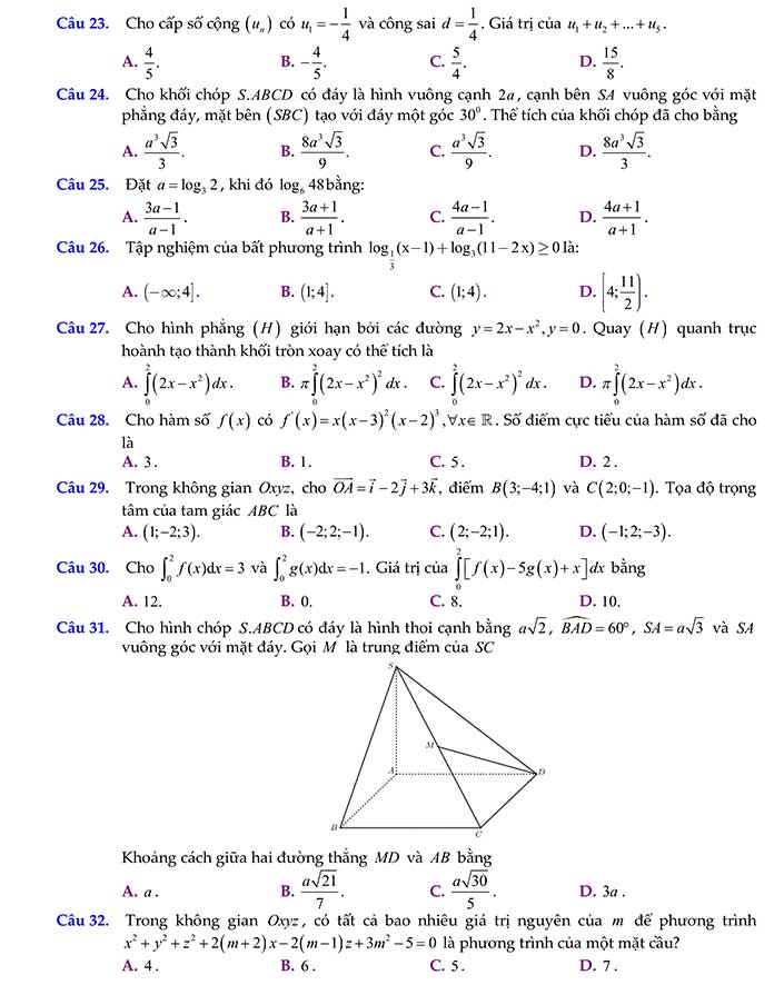 Đề thi thử thpt quốc gia 2019 môn toán sở GD&ĐT Phú Thọ trang 3