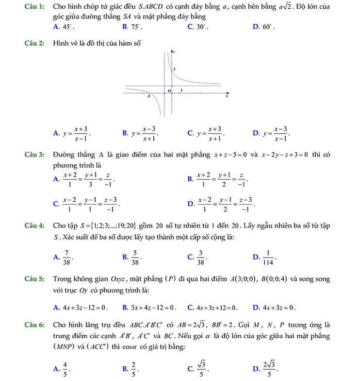 Đề thi thử thpt quốc gia 2019 môn toán chuyên Nguyễn Trãi - Hải Dương trang 1