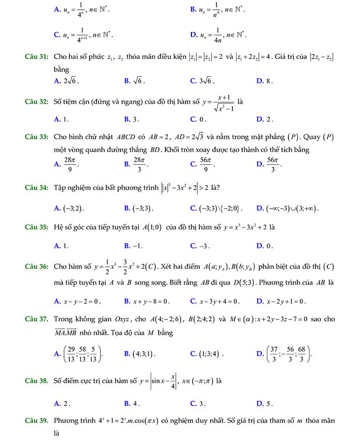 Đề thi thử thpt quốc gia 2019 môn toán chuyên Nguyễn Trãi - Hải Dương trang 5