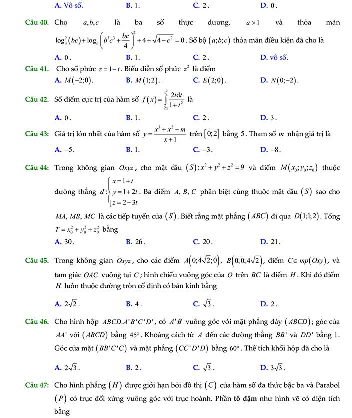 Đề thi thử thpt quốc gia 2019 môn toán chuyên Nguyễn Trãi - Hải Dương trang 6