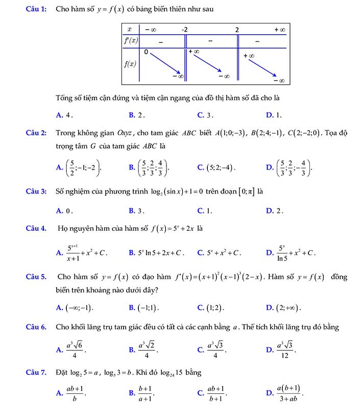 Đề thi thử thpt quốc gia 2019 môn toán cụm TP Vũng Tàu trang 1