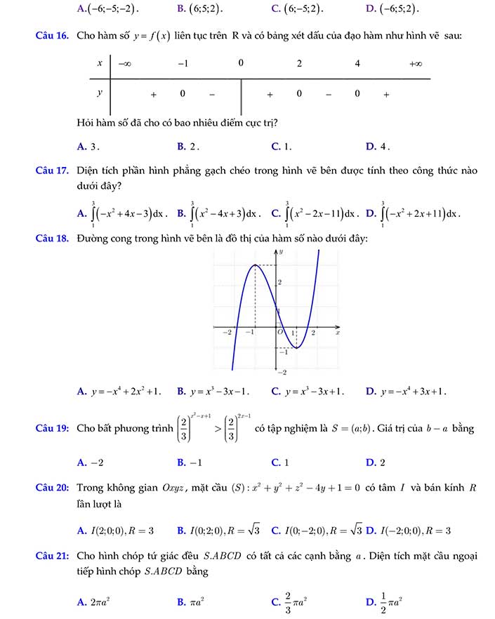 Đề thi thử thpt quốc gia 2019 môn toán cụm TP Vũng Tàu trang 3