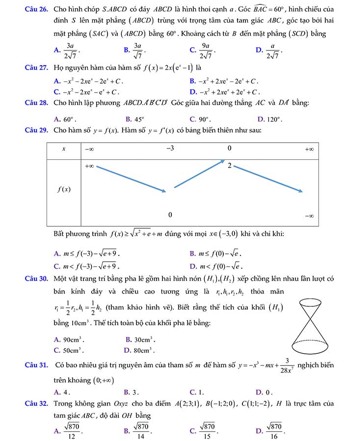 Đề thi thử thpt quốc gia 2019 môn toán cụm TP Vũng Tàu trang 5