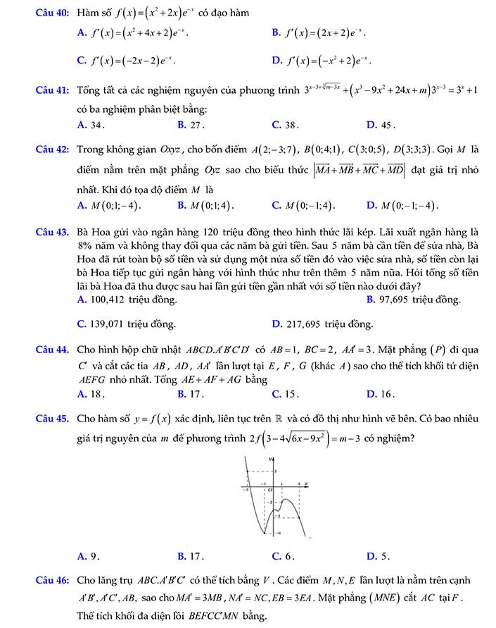 Đề thi thử thpt quốc gia 2019 môn toán cụm TP Vũng Tàu trang 7