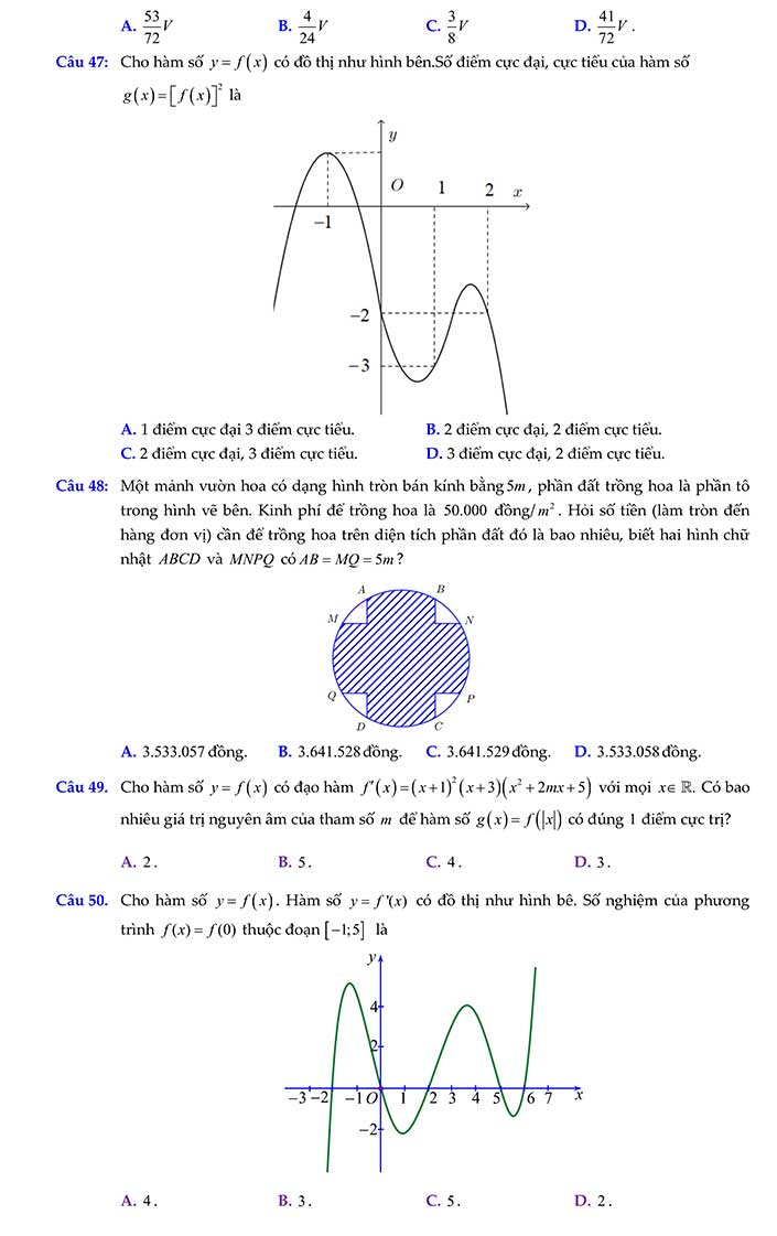 Đề thi thử thpt quốc gia 2019 môn toán cụm TP Vũng Tàu trang 8