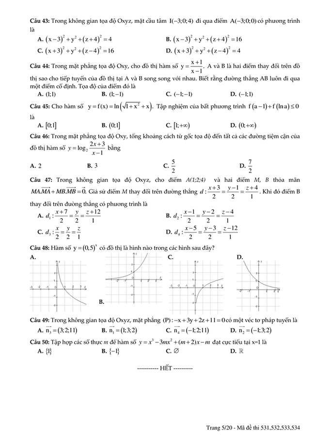 Đề thi thử THPTQG Toán 2019 Chuyên ĐH Sư Phạm Hà Nội lần 3 tr 5