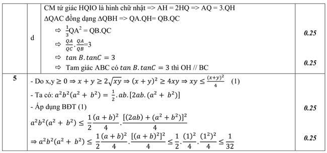 Đáp án Đề thi thử toán vào 10 THPT Lý Thường Kiệt - Yên Bái trang 3