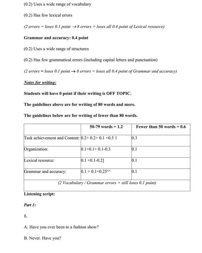 Đáp án đề thi thử môn Anh vào lớp 10 sở GD & ĐT Bình Dương trang 3