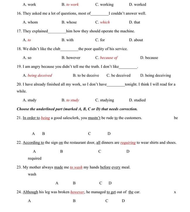 Đáp án đề thi thử môn Anh vào lớp 10 trường Chuyên Quang Trung - Bình Phước trang 2