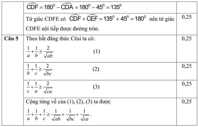Đáp án Đề thi thử toán vào 10 THPT Chiêm Hóa - Tuyên Quang trang 3