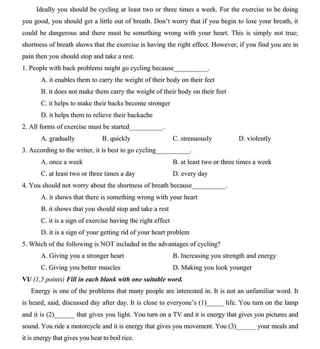 Đề thi thử môn Anh vào lớp 10 trường THPT Đồng Văn - Hà Giang trang 4