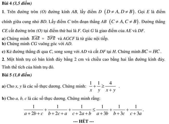 Đề thi thử toán vào 10 THPT Đào Duy Từ - Thanh Hóa trang 2