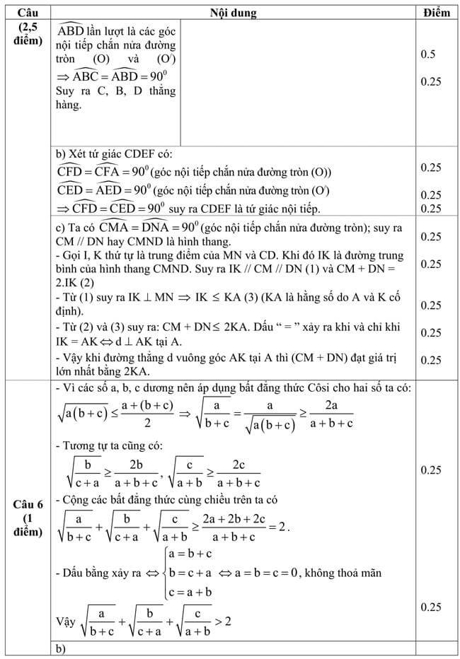 Đáp án Đề thi thử toán vào 10 THPT Nguyễn Đình Chiểu - Tiền Giang trang 2