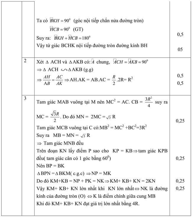 Đáp án Đề thi thử toán vào 10 THPT Vĩnh Bình - Tiền Giang trang 3