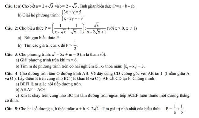 Đề thi thử toán vào 10 THPT DTNT Huỳnh Cương - Sóc Trăng