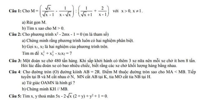 Đề thi thử toán vào 10 THPT chuyên Lê Khiết - Quảng Ngãi