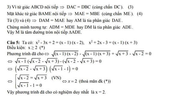 Đáp án Đề thi thử toán vào 10 THPT Cửa Ông - Quảng Ninh trang 3