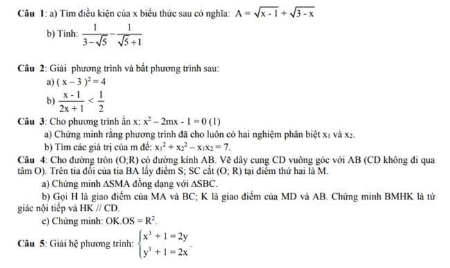 Đề thi thử toán vào 10 THPT Hải Lăng - Quảng Trị