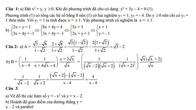 Đáp án Đề thi thử toán vào 10 THPT Lê Văn Tám - Sóc Trăng trang 1