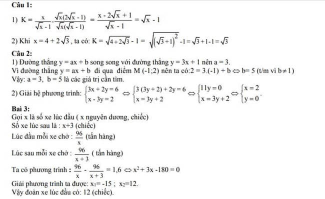 Đáp án Đề thi thử toán vào 10 THPT Trần Quốc Tuấn - Quảng Ngãi trang 1