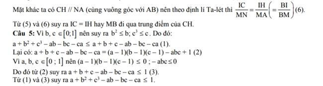 Đáp án Đề thi thử toán vào 10 THPT Vĩnh Linh - Quảng Trị trang 3