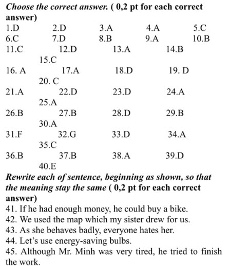 đáp án mã đề 02 tiếng anh thi học kì 2 đồng nai 2019
