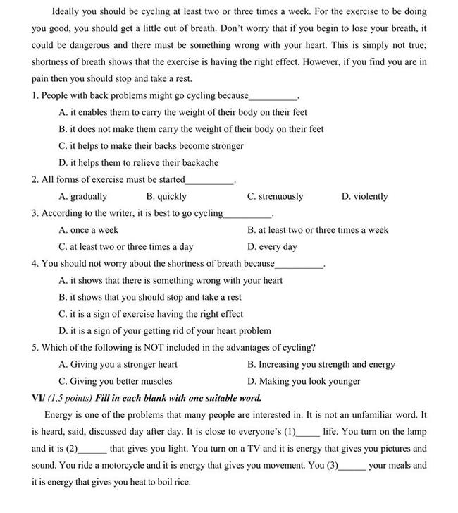 Đề thi thử vào lớp 10 môn Anh trường THPT Chuyên Lê Quý Đôn - Lai Châu trang 4