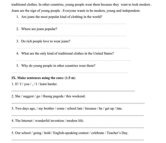 Đề thi thử vào lớp 10 môn Anh trường THPT Đức Trí - Kiên Giang trang 4