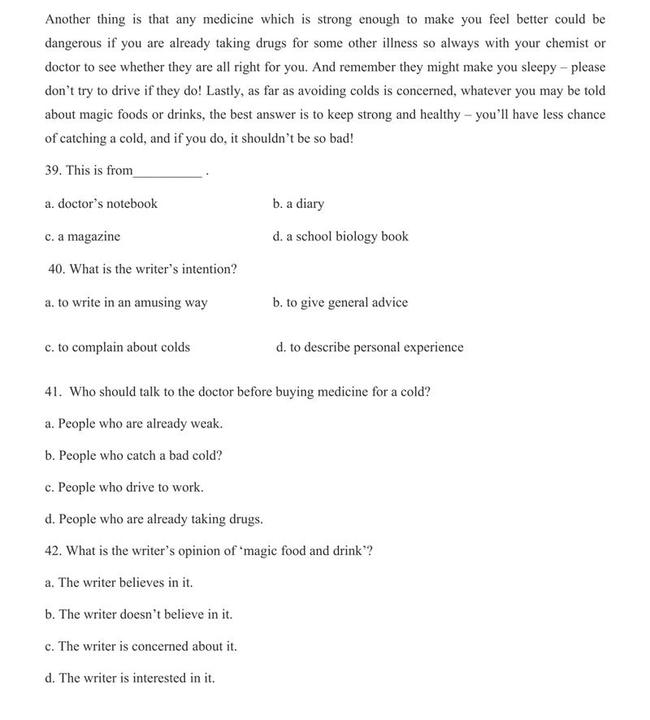 Đề thi thử vào lớp 10 môn Anh trường THPT Chuyên Hùng Vương - Phú Thọ trang 7
