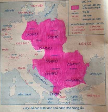 Lược đồ các nước dân chủ nhân dân Đông Âu