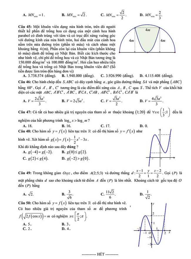 Đề thi khảo sát môn toán THPT Quốc Gia 2019 của Sở GD&ĐT Thanh Hóa trang 6