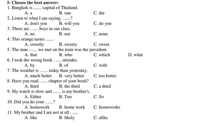 Đề thi thử vào lớp 10 môn Anh năm 2019 THPT Thanh Chăn - Điện Biên 1