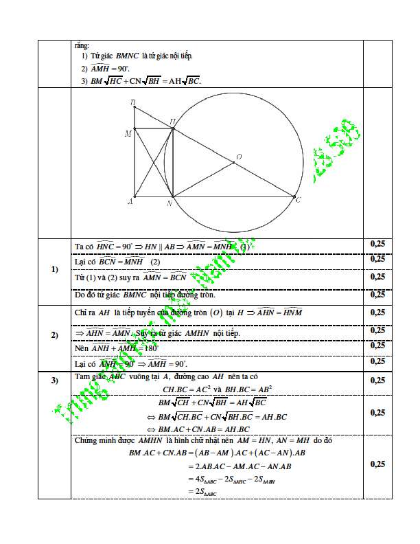 Đáp án đề thi vào 10 môn Toán đề 2 Chuyên Lê Hồng Phong 3