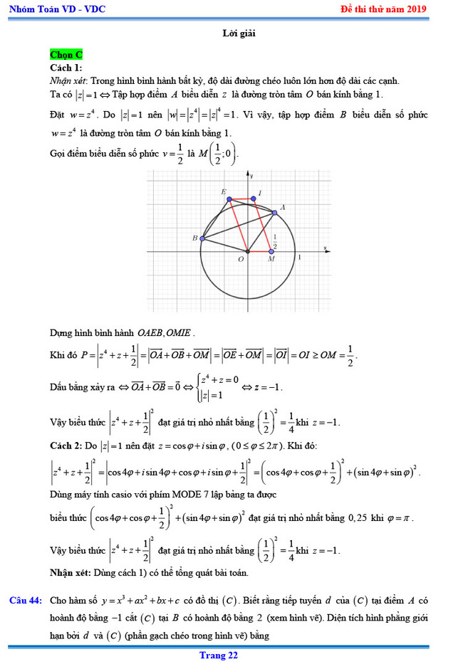 Đáp án thi thử THPTQG môn Toán 2019 Chuyên KHTN lần 3 trang 15