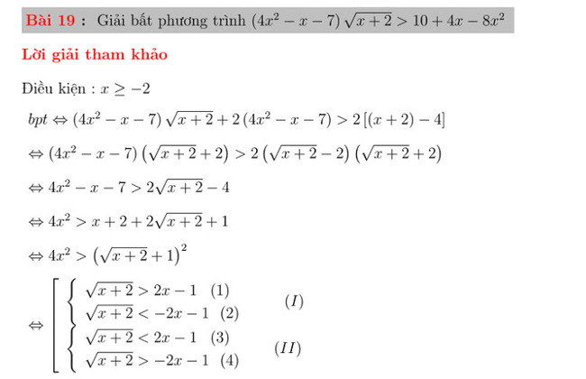 30 bài toán giải bất phương trình bài 19 phần 1