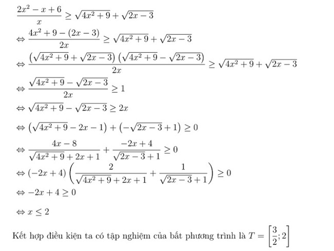 30 bài toán giải bất phương trình bài 28 phần 2