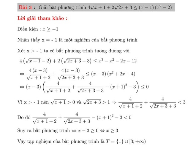 30 bài toán giải bất phương trình bài 3