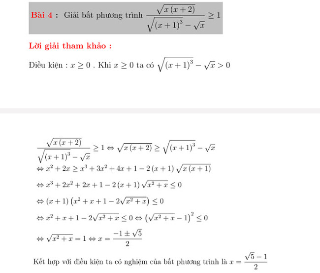 30 bài toán giải bất phương trình bài 4