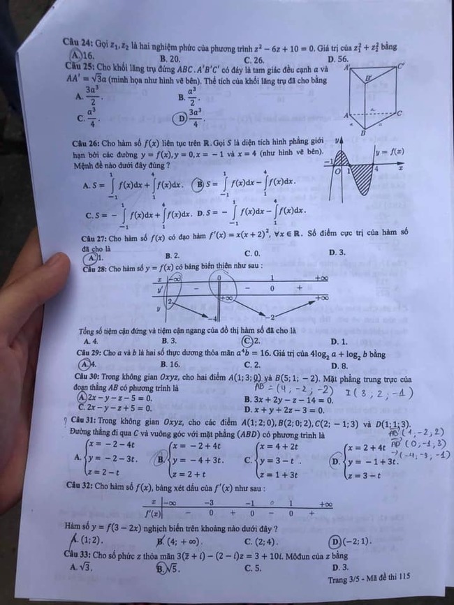 đề thi THPT quốc gia 2019 môn Toán mã đề 115 trang 3
