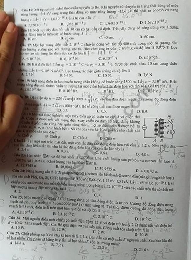 Đề thi THPTQG 2019 môn Lí mã đề 224 trang 2