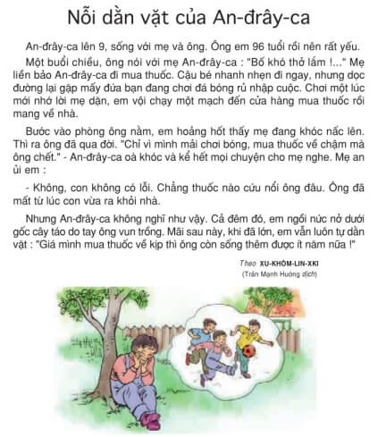 Nội dung bài Nỗi dằn vặt của An-đrây-ca